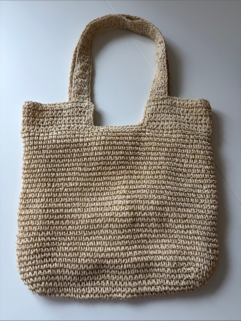 Raffia Straw Beach Bag Tote Bag in Natural Beige